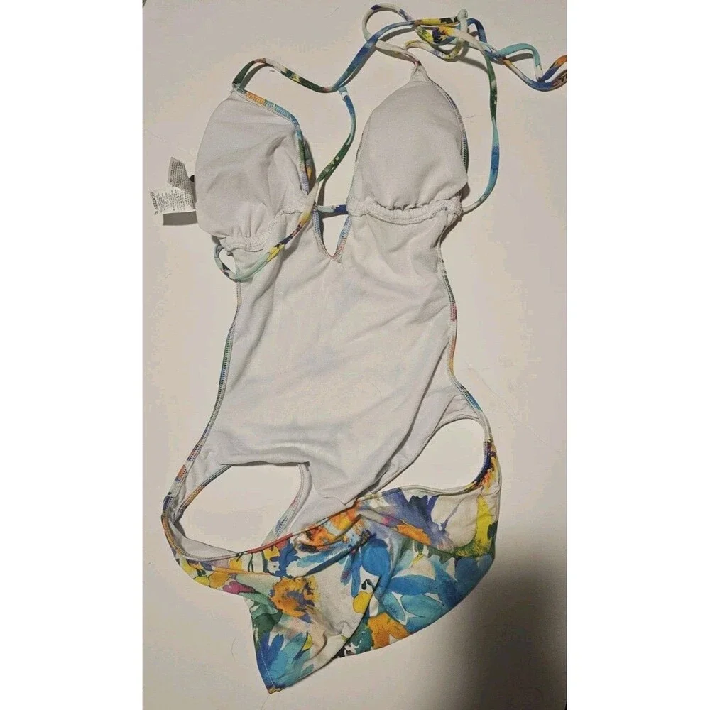 Polo Ralph Lauren Floral Halter One Piece Swimsuit Multicolor Size M - Picture 6 of 7